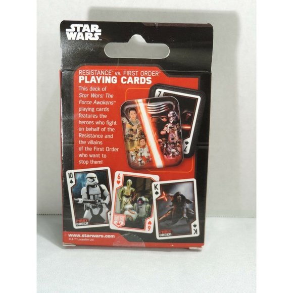 Star Wars The Force Awakens Resistance vs First Order Playing Cards Tin Disney - Picture 2 of 12